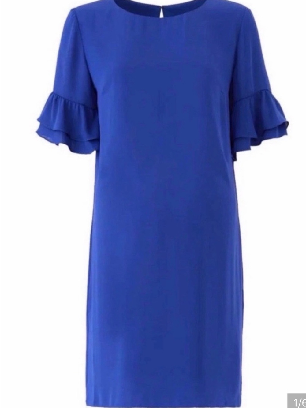 Amanda Uprichard Royal Blue Ruffle Sleeve Mini Dress